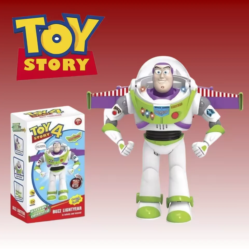 Disney Toy Story Buzz Lightyear modelo juguetes Piss Robot eléctrico para caminar muñeca figura de acción juguete para regalo juguetes de cumpleaños modelo para niños