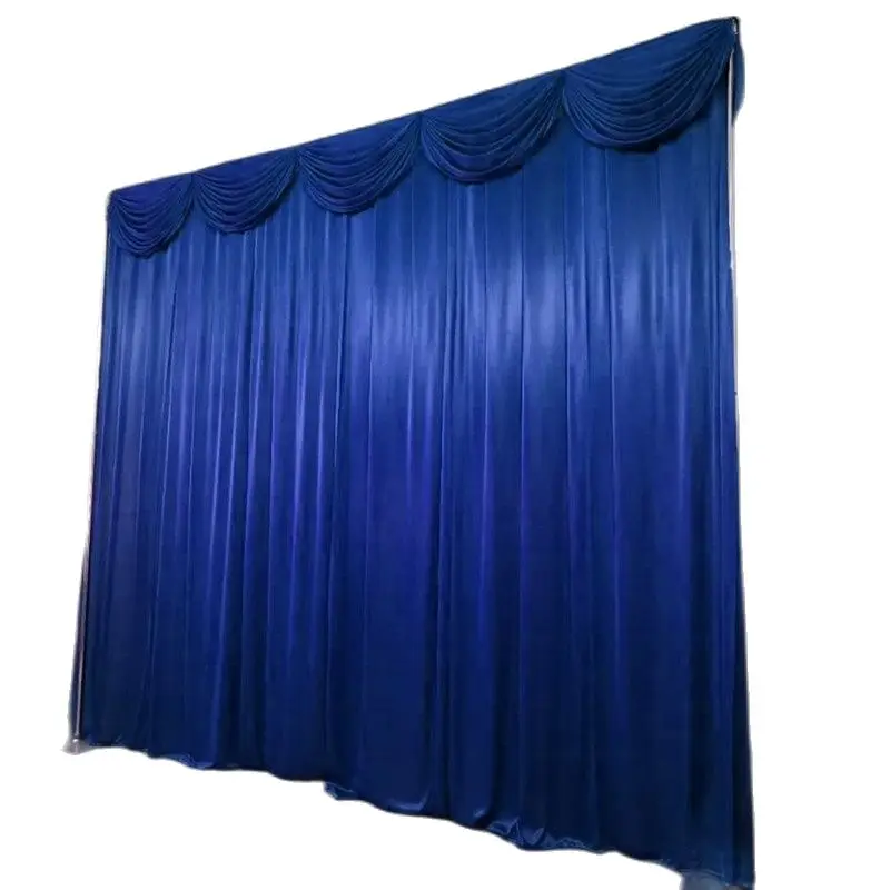 

Royal Blue Ice Silk Wedding Backdrops Panels Curtain Wedding Stage Banquet Party Decoration Curtain Drapes Background Decoration