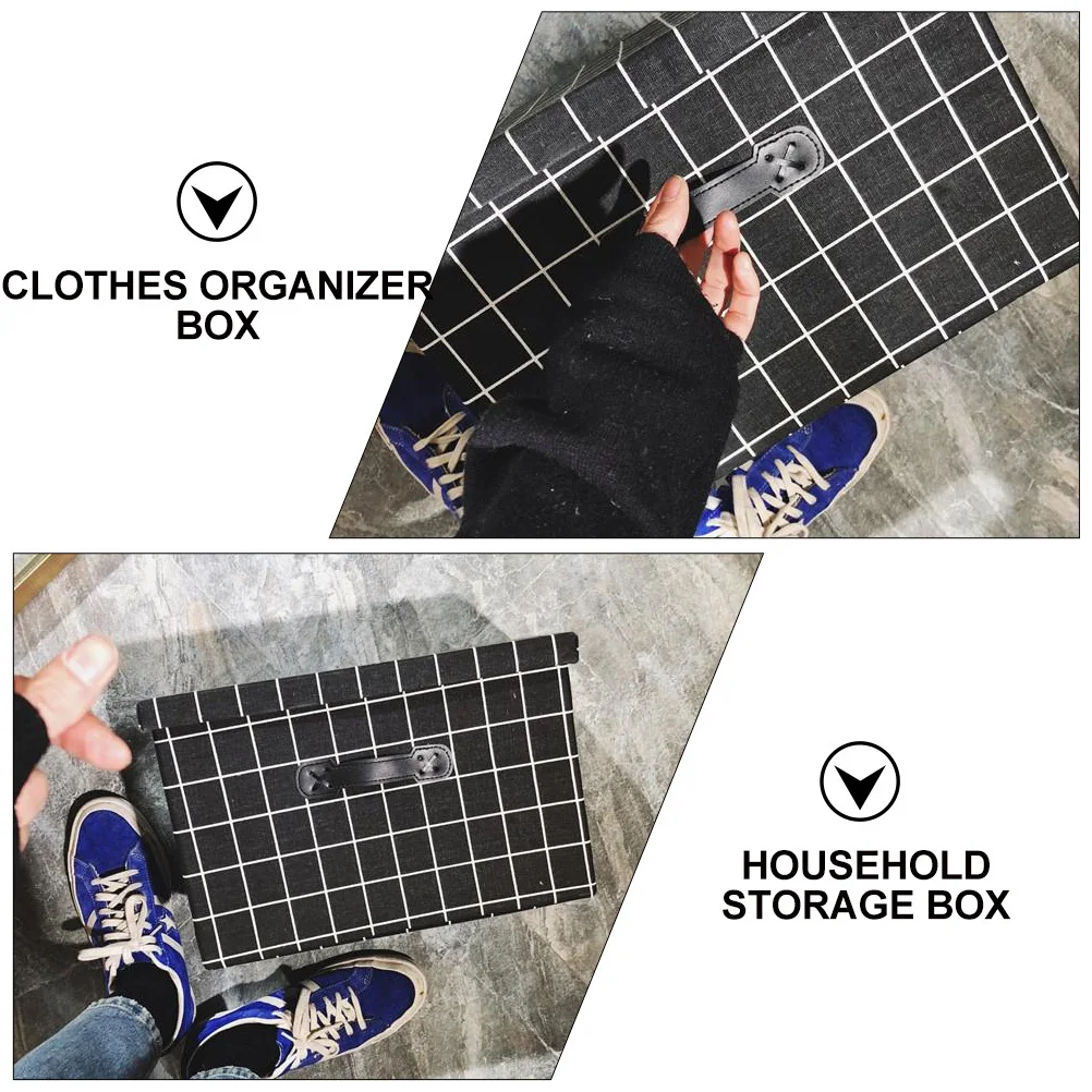 

Multi-Function Storage Box Lid Clothes Shoes Organizer Nordic S Black Practical Space-Saving Household Storage Box