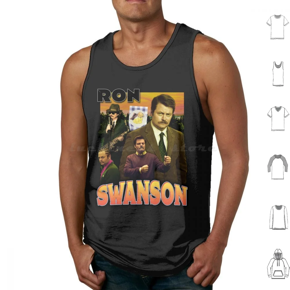 Vintage Ron Swanson Tank Tops Print Cotton Parks And Recreation Parks And Rec Leslie Knope Ron Swanson Parks Ben