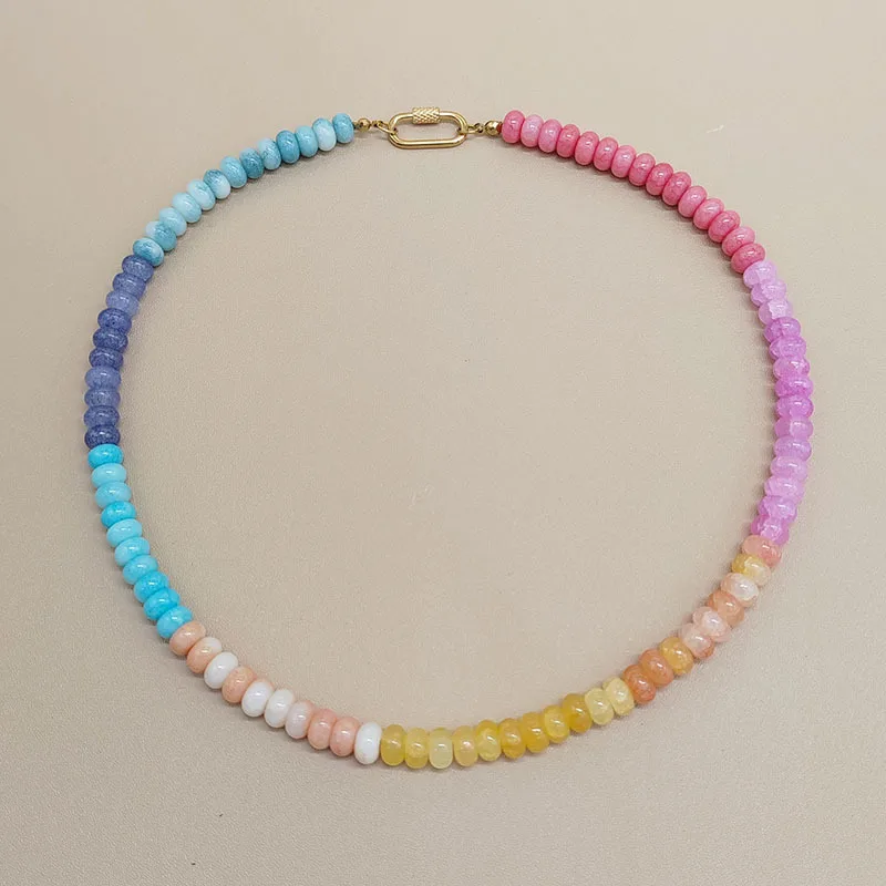 قلادة الدوبامين الأوروبية والأمريكية على الطراز INS - قلادة مطرزة بالحجر الطبيعي، هدية فريدة من نوعها للسيدات وإكسسوارات الموضة