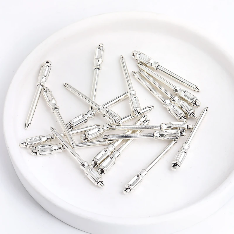 Vintage 20pcs/lot Tools For Life Wrench Screwdriver Charms Jewelry Making DIY handmade Earrings necklace bracelet Crafts