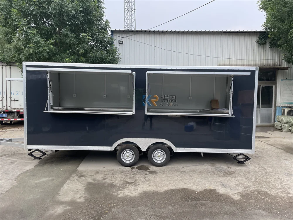 Commercial  Food Truck Sale With Fully Kitchen  Equipments Coffee Carts Street Mobile Fast Food Trailer