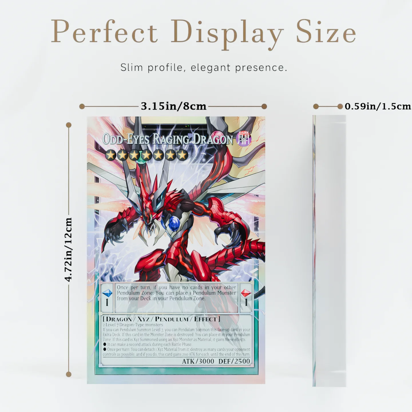 Yu-Gi-Oh YGO Odd-Eyes Raging Dragon Clear Acrylic Block Anime Goods Desktop Ornament Anime Desk Decor Collection Gift