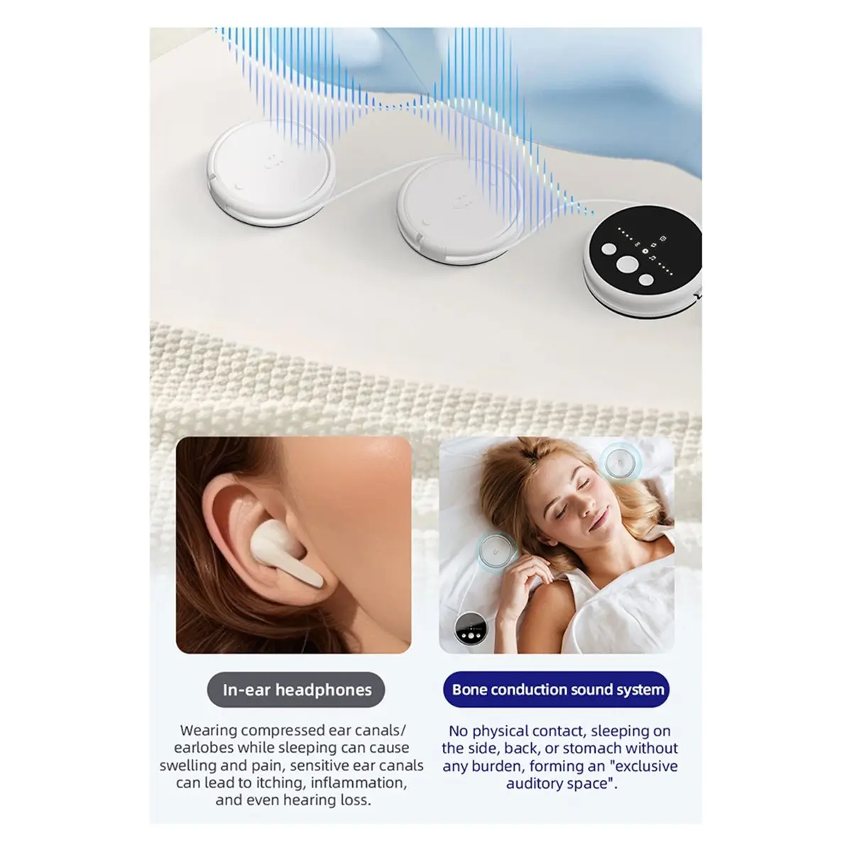 

MYdaY- Baby Suboccipital Bone Conduction Bluetooth Speaker, White Noise Sleep Aid, Stress Relief Sleep Device, Timed Shut Off B