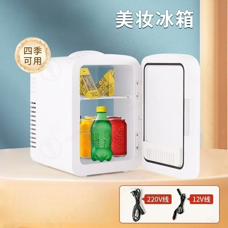 LED Mirror Mini Refrigerator 4L Car Home Dual‑use Smart Temperature Control Portable Cosmetic Beauty Cooling Fridge