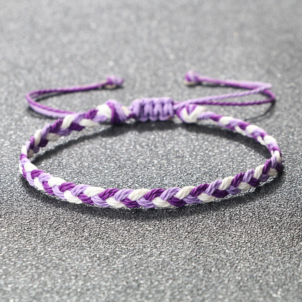 Handgestrickte Armbänder und Armreifen im 30-Stil für Damen und Herren, mehrfarbig, Wachslinie, geflochtenes Armband, Yoga-Charm, Schmuck, Geschenk, verstellbar