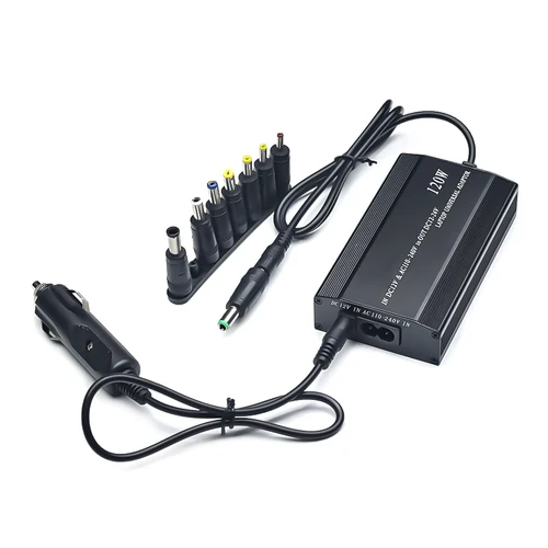 Imagen 2 del producto Cargador de coche ajustable, 120W, 220v, 110v a 12V, 15V, 16V, 18V, 19V, 20V, 22V, 24V, adaptador de corriente Universal AC DC, suministro Usb para Notebook