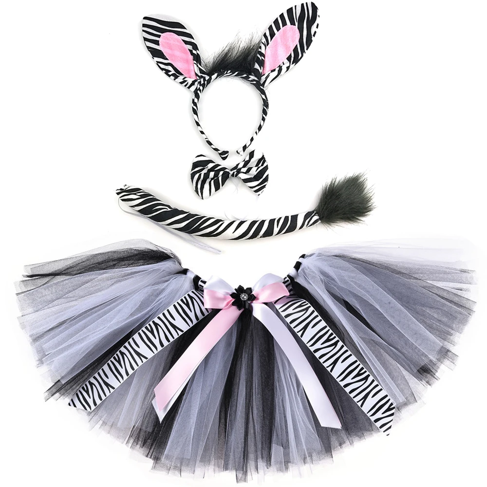 Baby Girls Giraffe Zebra Tutu Skirt Outfit for Kids Christmas Halloween Costume Toddler Girl Animal Tutus Set for Birthday Party