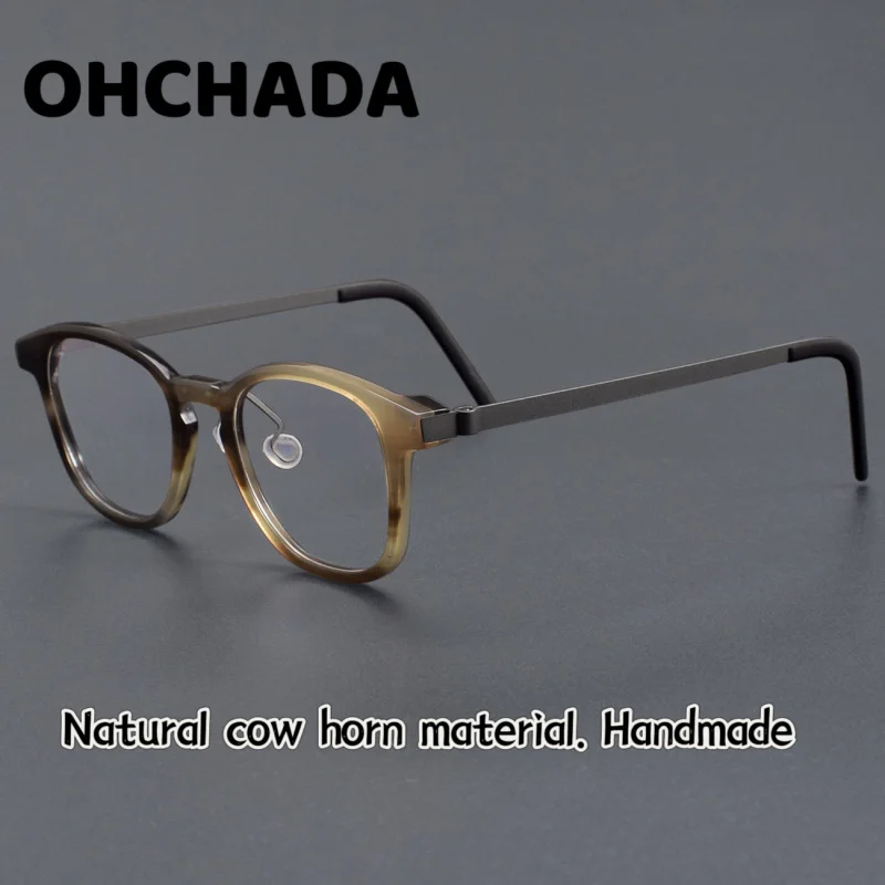 

Linde1843 As Same Style High Quality Horn Glasses Frame Popular Vintage Myopia Prescription Glasses Light Luxury Glasses Frame