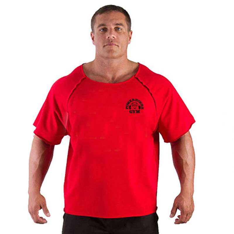 New fashion brand cotton t shirts tops men gyms Fitness shirt mens weightlifting Bodybuilding workout gym vest fitness men tee