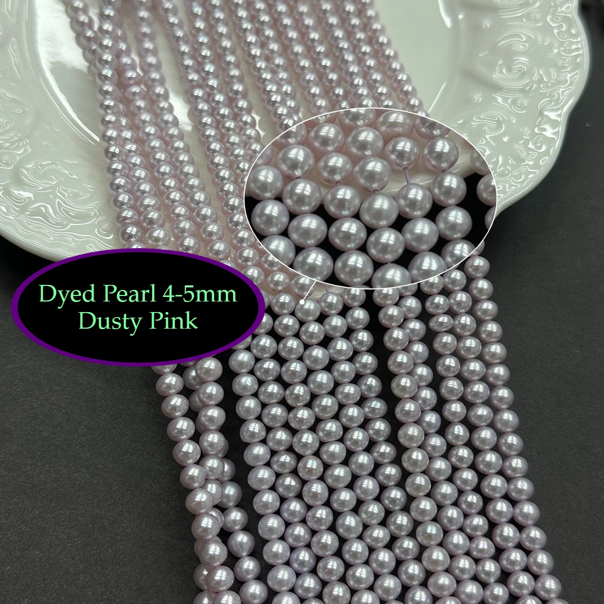 AAA Dyed Pearl Natural Freshwater Pearl Dusty Pink Pearl 4-5mm For Jewelry Making DIY Accessory Handicraft Supplies