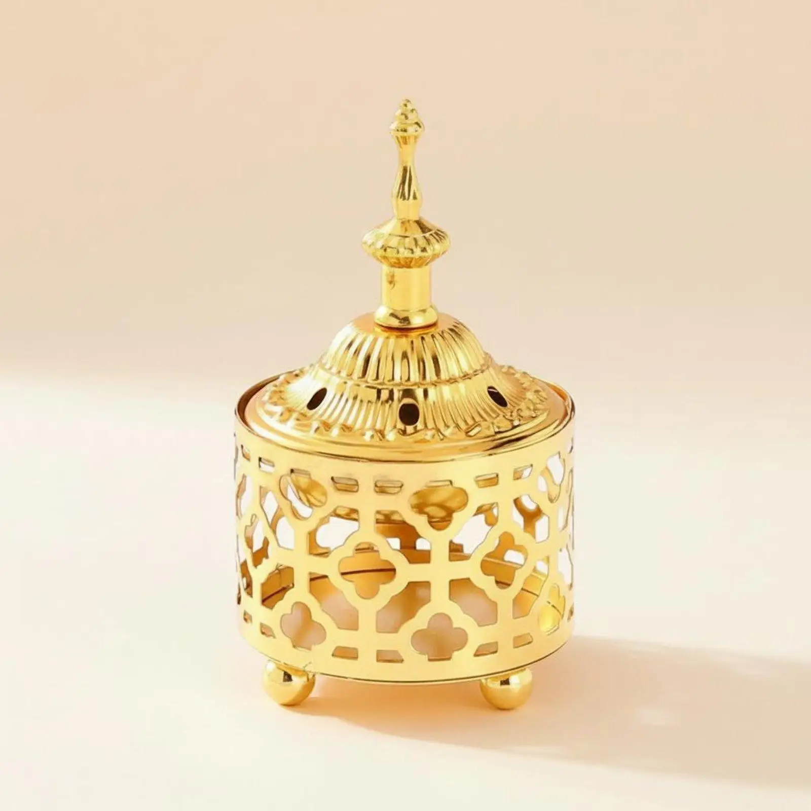 Versatile Home Fragrance Holder Metal Incense Burner Candle Holder with Hollow Design for Warm Evening Glow
