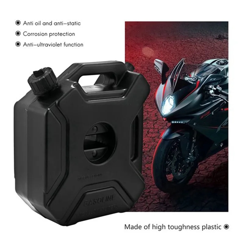 

A03Z-5L Liters Black Fuel Tank Can Car Motorcycle Spare Petrol Oil Tank Backup Jerrycan Fuel-Jugs Canister With Lock & Key