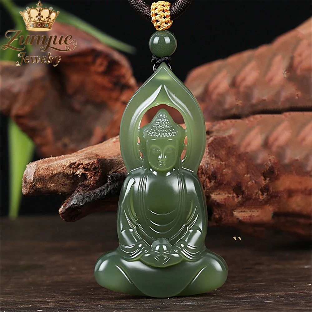 

Natural Hetian Jade Great Sun Buddha Pendant Necklace Luxury Quality Jewelry Fashion Jewelry Charms Exquisite Popular Elegant