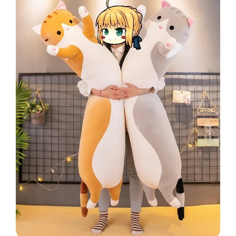 Long Cat Anime Figure Plush Cute and Soft Doll Pillow Periphery Decorate for Deliver Children Birthday Festival Gifts Toys Kids