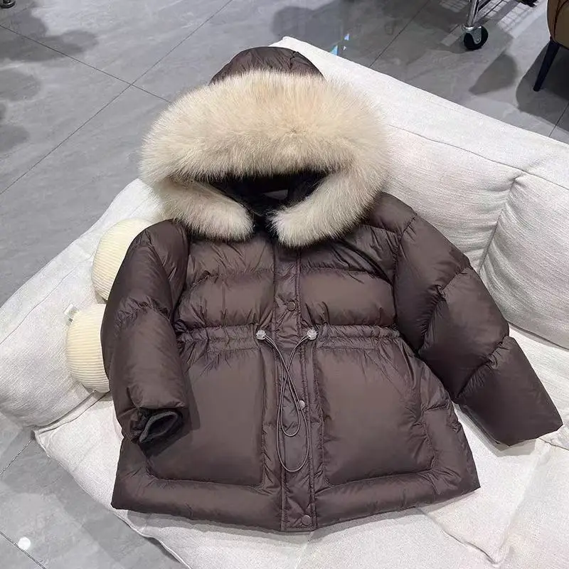 3-12Y Winter Down Jacket Girls parkas Faux Fur Collar Baby Girl Long Jacket Junior Girl Snowwear Coat