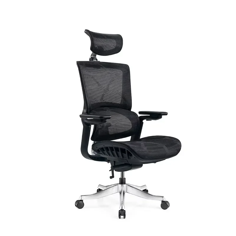 Ergonomic Office Chair Full Mesh Backrest with Adjustable Lumbar Support Rotating Computer Desk Seat for Home Workstation