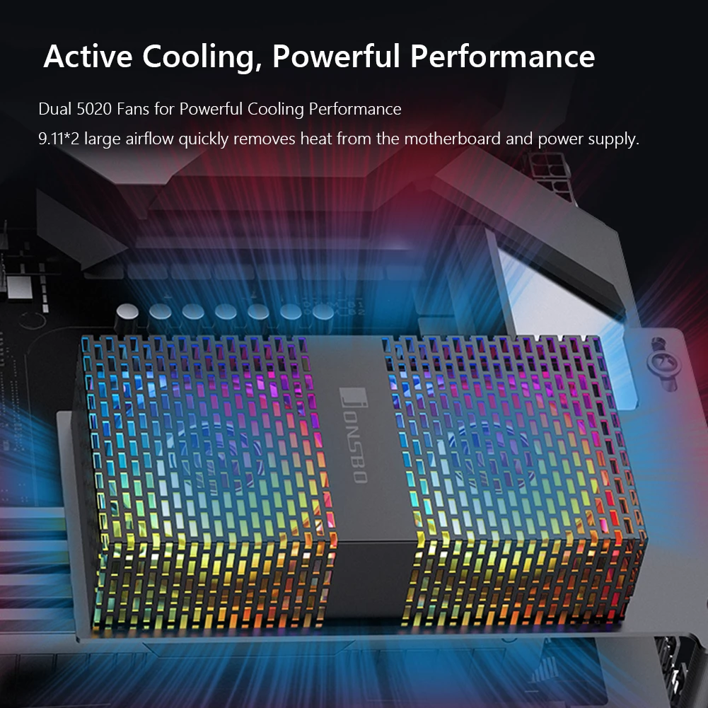 Speicher-Kühlkörper 4-Pin PWM Dual 5020 Lüfter 3600RPM PC-Speicher-Kühlradiator 5V 3PIN ARGB RAM-Kühler für DDR4 DDR5 Kühlung