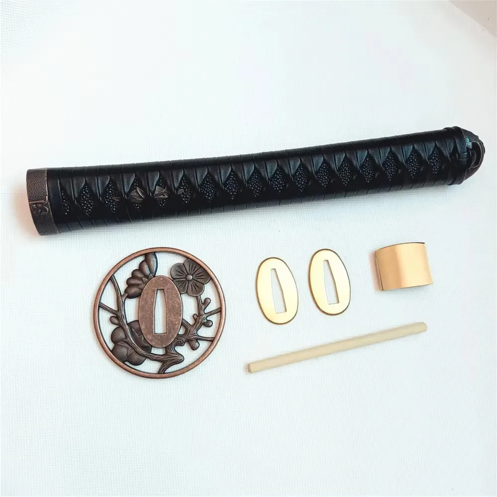 27cm Sword Handle Alloy Guard Tsuba Menuki Fuchi Kashira For Japanese Samurai Katana Wakizashi Tanto DIY Fittings ﻿