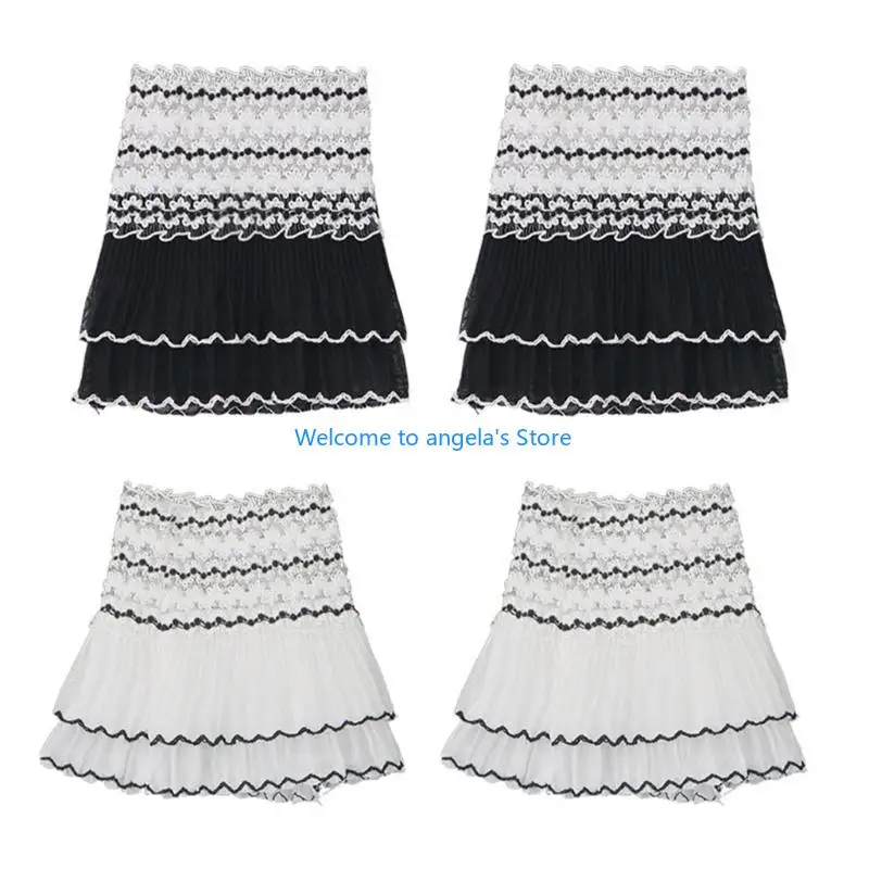 X4YC زخرفة دانتيل مفصلة للخادمة مزين بالدانتيل على الطراز القوطي، ملابس يومية متينة