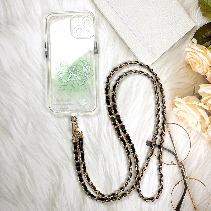 Phone Strap Anti-lost Lanyard Camera USB Holder Mobile Accessories Crossbody Necklace Cord Chain Black Color for Phone Case