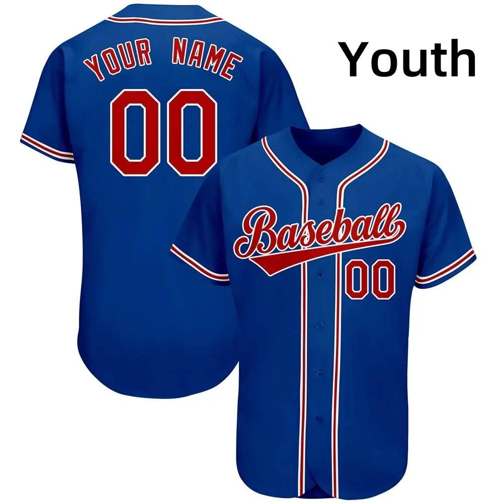 Youth Baseball Jersey Custom Team Shirt Personal Name Number Stripe Hip Hop Sportswear Customized Logo Patch Youth Jersey