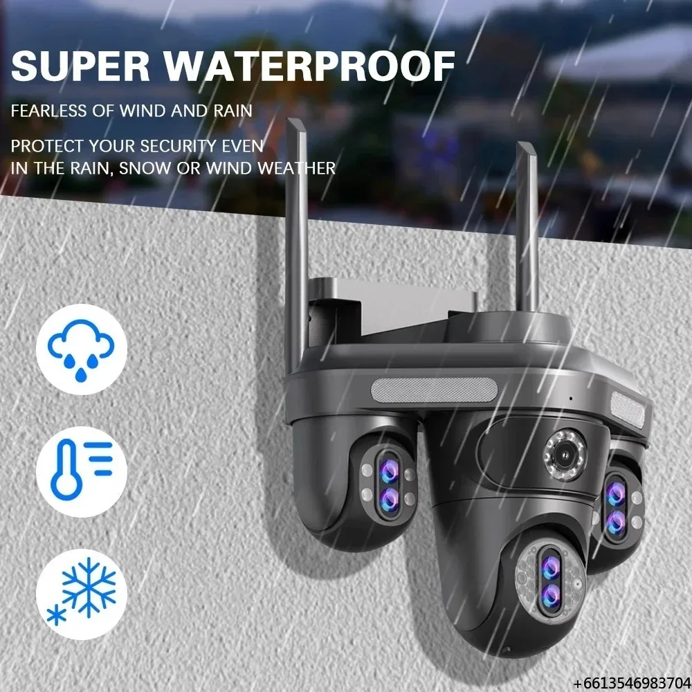 Factory Wholesale Price 35MP 7 Lens 4 Screens Wifi IP Camera 3PTZ 30X Optical Zoom Outdoor Network Wireless Cameras OEM/ODM