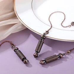ISIS Copper Metal Pendulums for Dowsing Divination 16 Ring Spiral Pointed Pendant Pendulum Healing Scrying Brass Pendulos X099