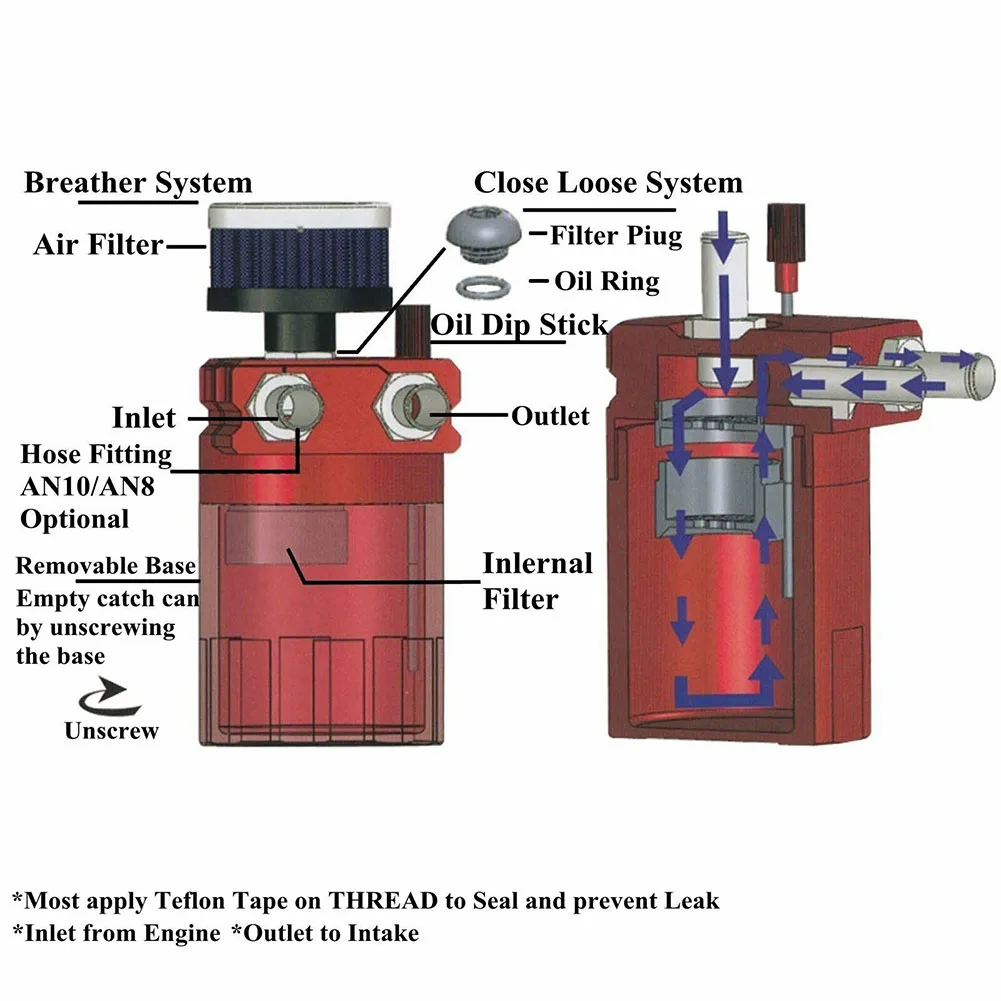 Universal Car Oil Filter Pot Oil Collection Tank Storage Tank with Air Filter Hose Cleaner Car Collection Kettle Micro Filter