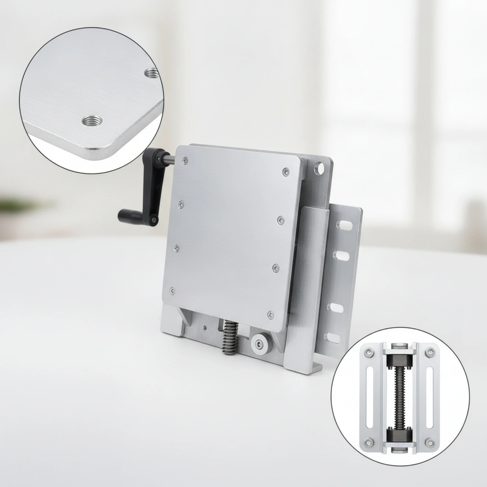 Transom Lift Plate with Hand Crank Aluminum Manual Jack Plate Outboard Motor Bracket with Setback Heavy-Duty Hardware Sturdy
