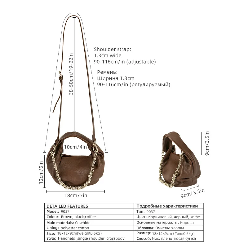 Motingsome Spring New Bags for Women Luxury Genuine Leather Chians Shoulder Purse Mini Tote Handbag Soft Calfskin Shell Bag 2025