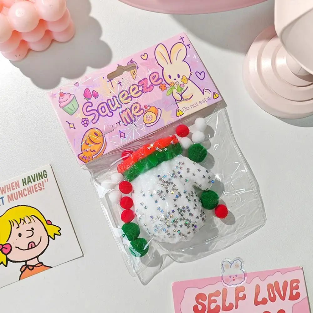 Pétrissage noël chat patte presser jouets rebond lent Silicone dessin animé chat griffe jouet 6.5 cm 3D chat patte pincement jouet cadeau de noël