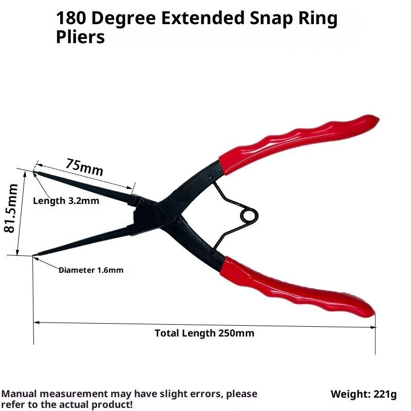 90/180 Degrees Bent Snap Ring Pliers Long Nose Heavy Duty Internal Cylinder Ring Remover Bending Tool