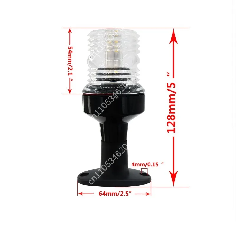 360 Degree LED Masthead Anchor Light White 12V 24V Marine Navigation Signal Lamp for Boat Yacht Ship