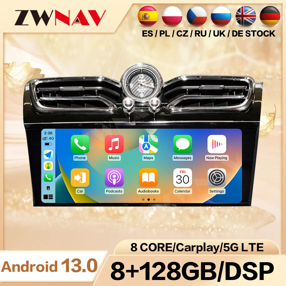 

Автомагнитола Carplay для Bentley Bentayga 2004 2005-2016 Android13, автомагнитола, стерео, мультимедийный видеоплеер, GPS-навигация, DSP