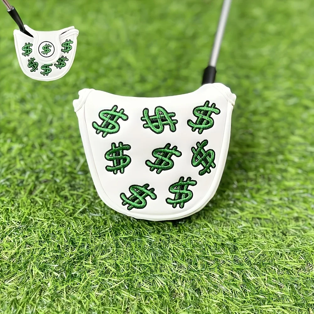 nouveau-couvre-tete-de-club-de-golf-symbole-d'argent-housse-de-protection-barre-droite-couverture-de-putter-semi-circulaire-version-amazon