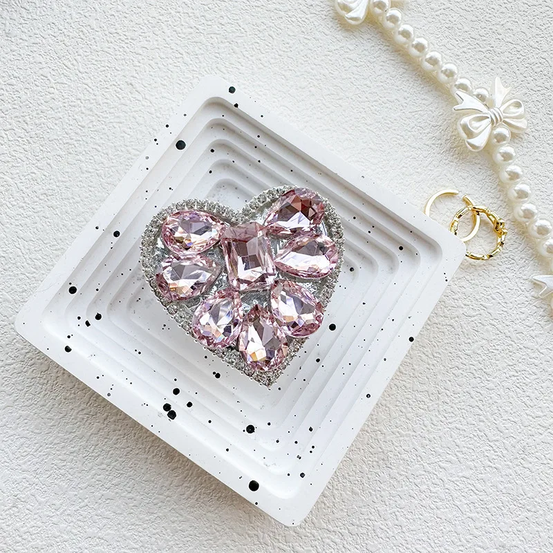 DIY القلب الماس توسيع حامل هاتف قبضة قوس إصبع Rring دعم المضادة للسقوط حامل هاتف قابل للطي آيفون سامسونج