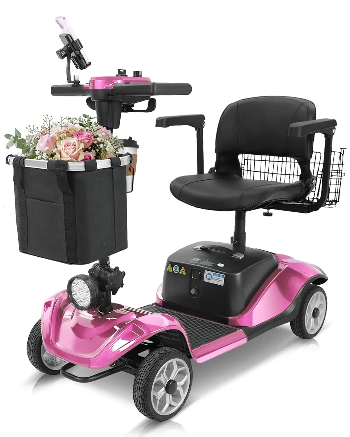 

4-Wheel Mobility Scooter with Suspension&Phone Holder,350W Mobility Scooters for Seniors/Adults with Detachable, Customized