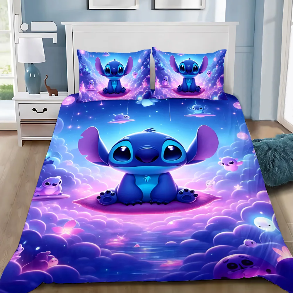 Duvet Cover Pillowcase Bedding Set Cute Funny Stitchs Couple Adult Boy Girl Bedroom Decoration Children Single Double Large Size