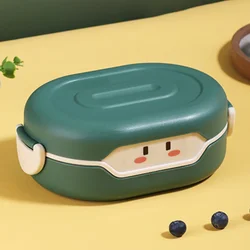Cartoon 3 Partition Plastic Kids Lunch Box Leak-Proof Children Bento Box Student Food Container Microwave Kawaii Lunchbox