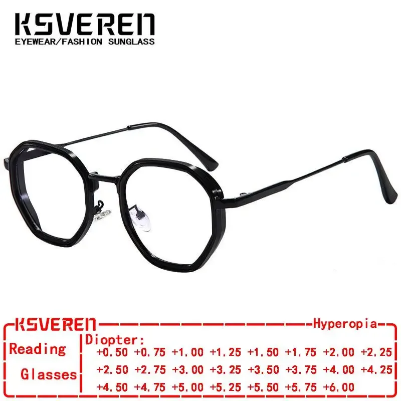 

Designer Punk Polygonal Anti Blue Light Reading Glasses Men Women Finished Presbyopic Eyewear Prescription Optical Glasses