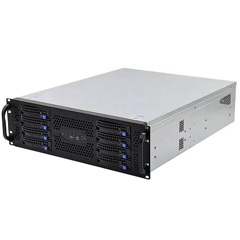 Hot salesGood quality 3U compact storage server chassis 550MM 8 HDD hotwap Bays supporting ATX PSU ATX MB rack server case