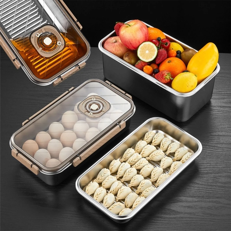 304 Stainless Steel Box Large Capacity Portable Leak-proof Storage Containers Travel Camping Drop shipping