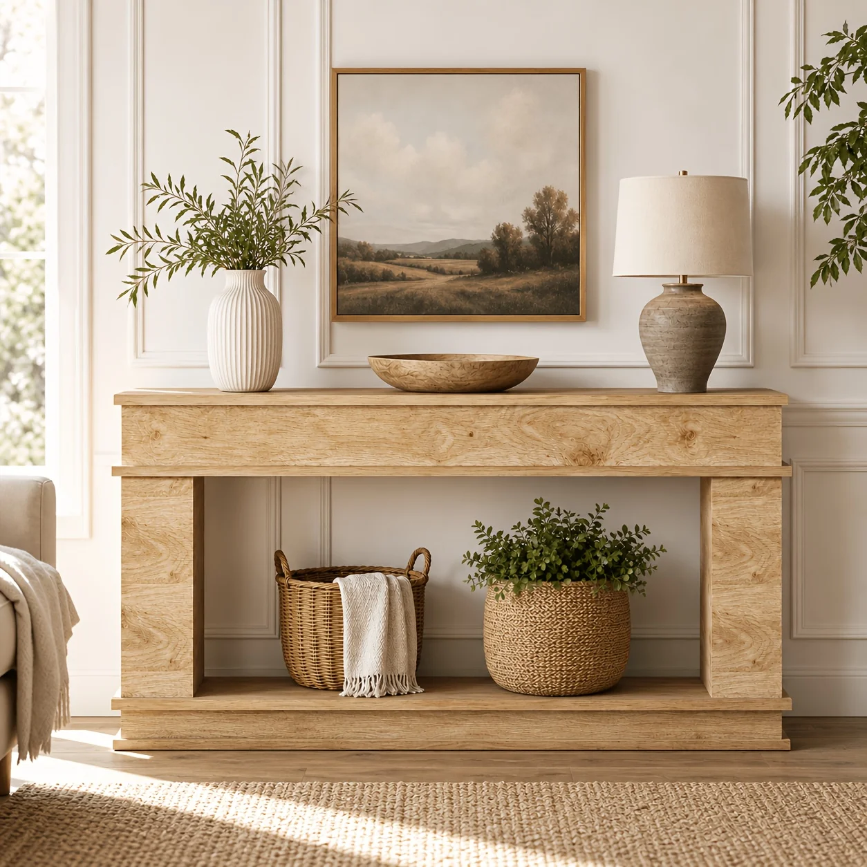 

63 Inches Long Console Table for Entryway, Wooden Sofa Table Behind Couch, Console Sofa Table Foyer Hallway