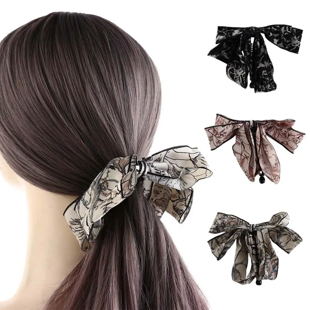 

Fashion Bowknot Bow Banana Clip Ribbon Korean Style Vertical Clip Hairpin Headwear Women