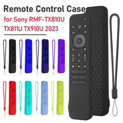 Silicone Remote Case for Sony RMF-TX810U TX811U TX910U TV Remote Cover w/ Lanyard Protective Case Shockproof Smart TV Accessory