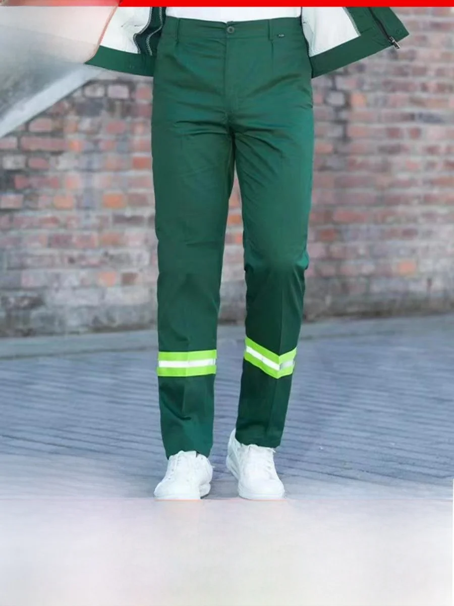 

Рабочие брюки с отражающими полосами для мужчин и женщин, демисезонные, износостойкие, дышащие, для санитарных работ, домашняя рабочая одежда