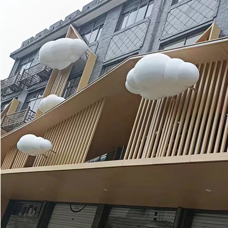 Outdoor fiberglass cloud sculpture Garden landscape Commercial Street Meichen ceiling hanging