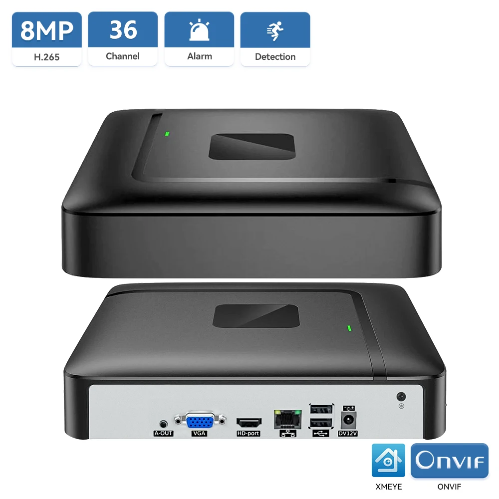 4K 10CH /16CH/36CH Network Video Recorder H.265 CCTV NVR IE Cloud Face Detection Surveillance Recorder Secuirty System P2P Xmeye